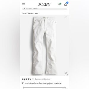 J.Crew Classic 9”Demi Boot Crop Jeans